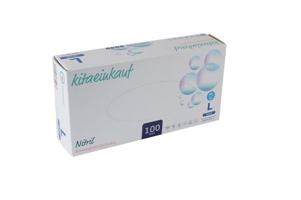Handschuhe Nitril, puderfrei, Gr. L, 100 Stk., blau
