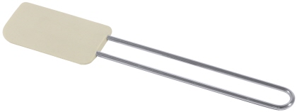 Schlitzspatel, Metallgriff, Beige Kunststoff, Langgriff, Kochutensil