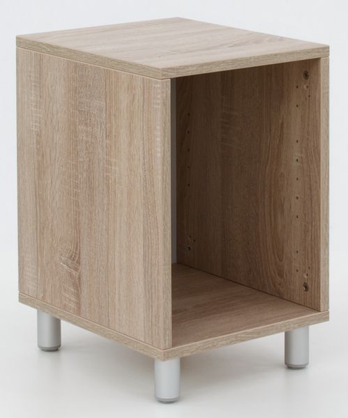 Beistelltisch, Nachtisch, Holzoptik, Kubus, Offene Ablage