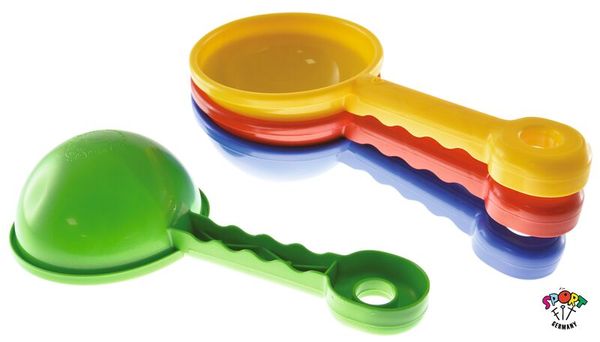 scoop, stackable, plastic, measuring, set