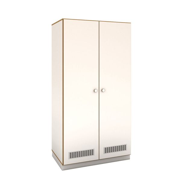 Schrank, Schrank, Zweifach-Schrank, Lüftungsgitter, Weiß