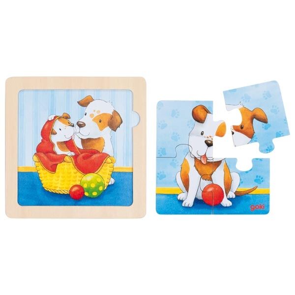 GOKI Hintergrundbildpuzzle Tierkinder, 8 Puzzle, ab 2 Jahre