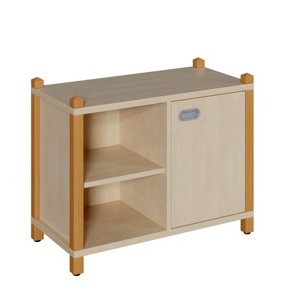 Stollenschrank mit Fach und Tür, 106 cm breit