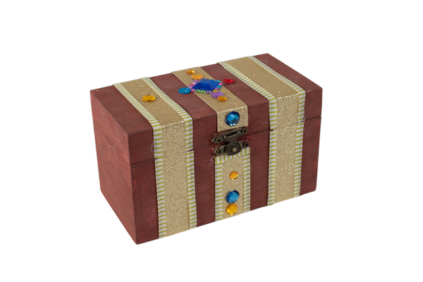 Schatztruhe aus Holz zum Bemalen / Dekorieren, 13,5 x 7 x 8 cm, 1 Stück