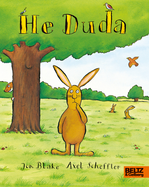 Kindersbuch, Hase, Buchcover, Gras, Baum