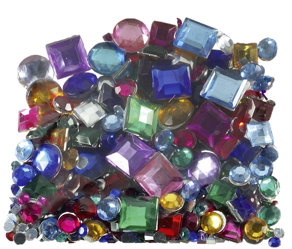 FOLIA Schmucksteine eckig & rund, 800 Stück