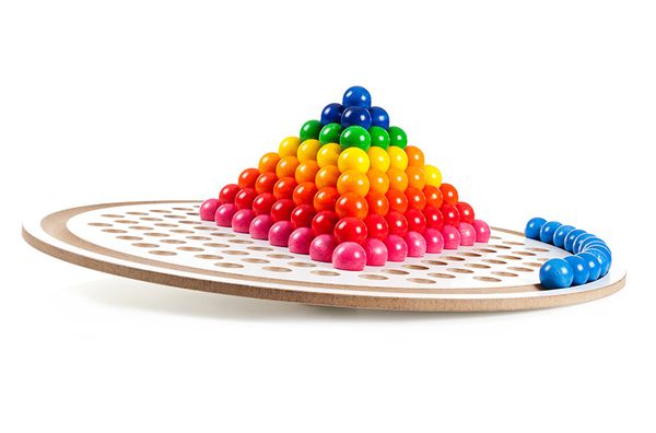 Pfeilbahn-Donut, Punkteturm, Kugeln, Bowling-Pyramide, Spielzeug-Kugeln