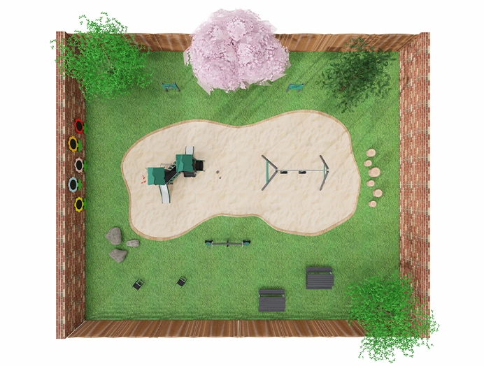 Darstellung eines Spielplatzes von oben