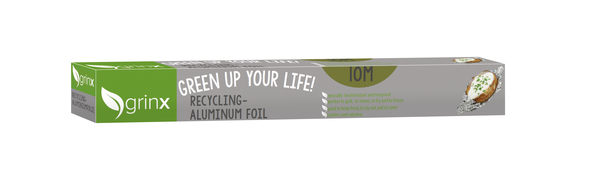 Grinx® Alufolie, 100% recyceltes Aluminium, 29 cm x 10m Grinx® Alufolie, 100% recyceltes Aluminium, 29 cm x 10m