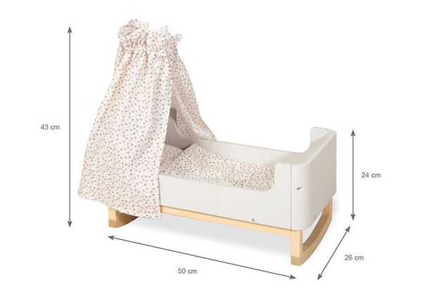 Kinderbett, Kleinkind-Babybett, Schaukelbett, Holzgestell, Steppbettbezug