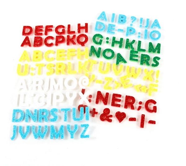 FOLIA Moosgummi Glitter-Buchstaben, 128 Stück